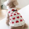Autumn Winter Love Waffle Tank Top Skirt Dog Dress Home Cute Pet Clothes Teddy Bichons Puppy Clothes Dog Dresses for Small Dogs