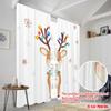 2pcs,2D Plane Printing Curtain Fabric Cute Christmas Deer Snowfall Holiday (3) Versatile 100% Polyester (without Rod)