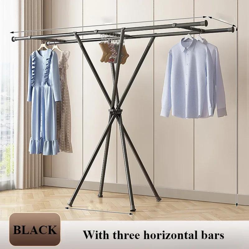 Foldable Clothes Hanger Floor Type Quickly Folding Household Drying Rack Indoor Balcony X-shaped Outdoor Simple Clothes Rack
