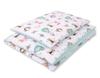 Double-sided 2-piece Cotton Children's Bedding - Beige Foxes/light Mint