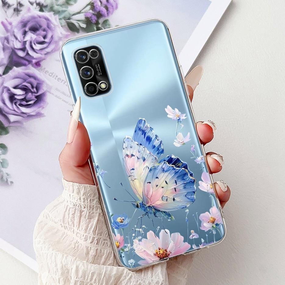 For Realme 7 Pro Case RMX2170 Cute Love Heart Painted Cover Soft Slim Phone Case For Realme 7 5G RMX2111 Realme7 Pro Fundas Bags
