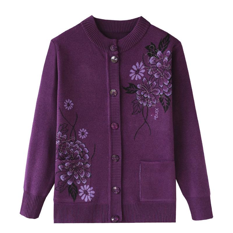 2025 Knitted Bottoming Shirt: Long-Sleeve Sweater for Middle-Aged and Elderly Women