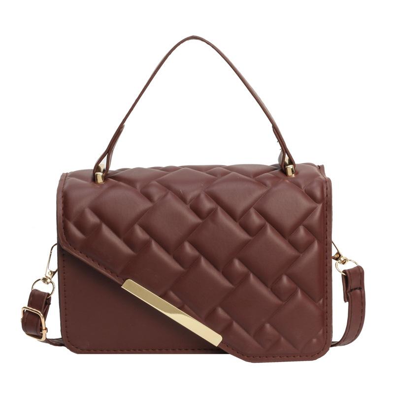 Fashion Handbag Solid Color Shoulder Bag Niche High Sense Hardware Small Square Bag Versatile Messenger Bag Tide