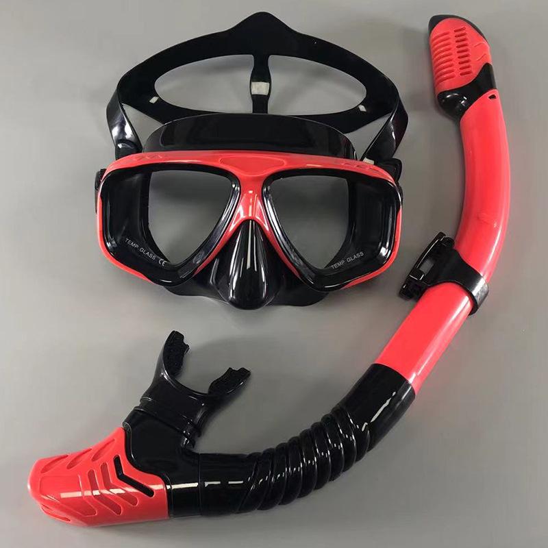 Large Frame HD Anti-Fog Snorkel Set for Adults - Waterproof Diving Mask & Two-Piece Snorkeling Gear