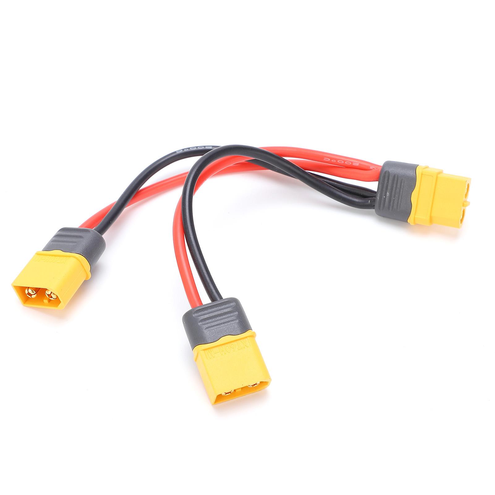 

Compatible 2 XT60 Male to 1 XT60 Female Connector XT60 Y Series Cable for RC Lipo