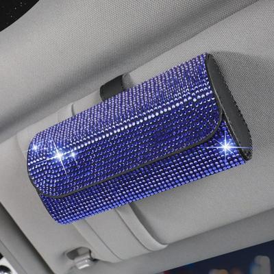 Fashion Bling Car Glasses Case Anti-pressure Hard Shell Eye Glasses Case Rhinestone Sunglasses Case Car Assessoires