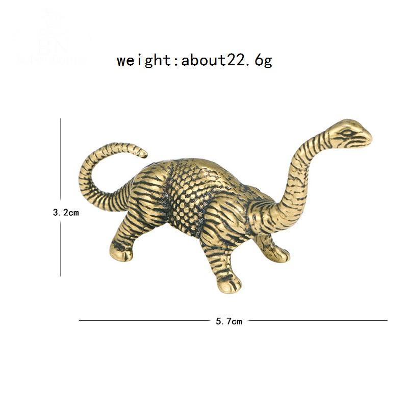 Solid Brass Jurassic Dinosaur Small Statue Office Desktop Ornaments Tea Pet Crafts Animal Figurines Miniatures Children Toy Gift