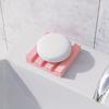 Square Silicone Soap Drying Mat,Multi Functional Splash Guard Barrel for Kitchen&Bathroom Drainage Tray with Non Slip Surface