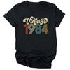 Camiseta De Aniversrio Vintage 1970 Feminina Top Grfico Preto Harajuku Festa De Aniversrio De Quarentena Streetwear Casual