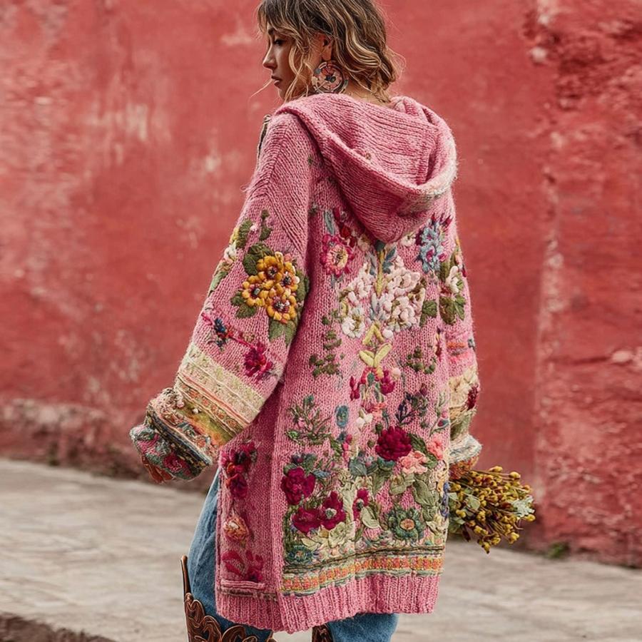 Trendy Fall/Winter Knitwear for Women - Digital Print Cozy Fleece Sweatshirt