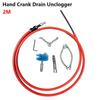 1Set Steel Hand Crank Drain Unclogger 2M Steel Pipe Cleaner  for Household Plumbing Maintenance