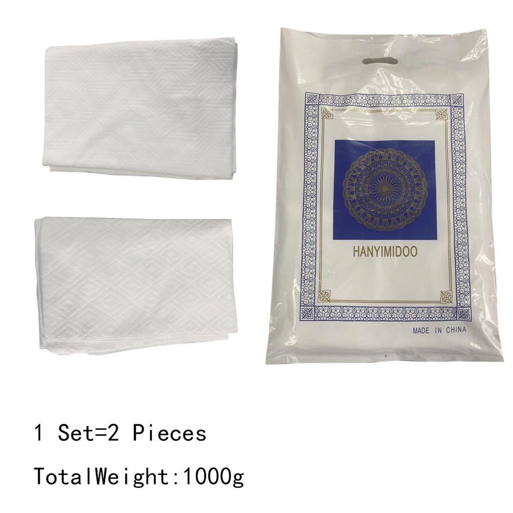 Mecca Ihram Hajj Men's Garment: Middle Eastern Solid Color Two-Piece Set