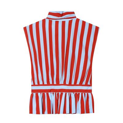 Nuova Moda Donna Stile Europeo e Americano Camicia a Righe Elegante con Fiocco Annodato 3091/320