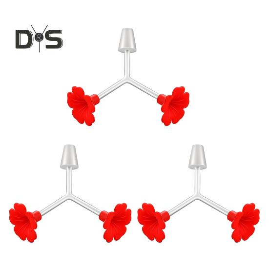 

3 шт. Цветочная кормушка для колибри, трубки и заглушки для кормления птиц, двойные порты для кормления с заглушкой для бутылки, запасные части для подачи воды 3pcs