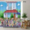 Crayon Shin-Chan The Movie Super Power Battle 2D Print Waterproof Shower Curtain, Yellow Bathroom Decor With Hooks