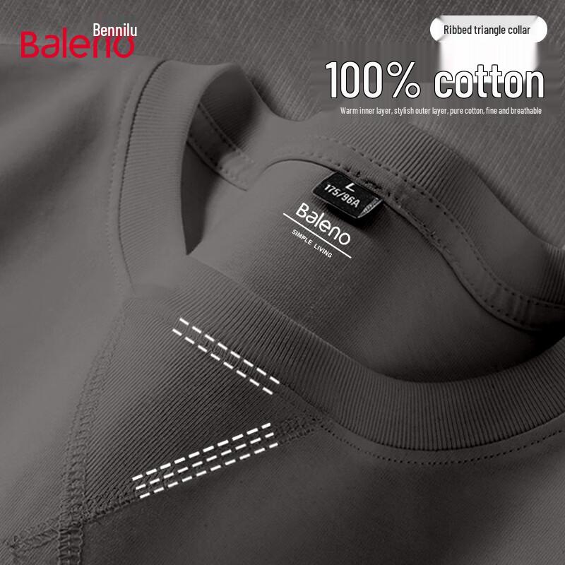 Baleno Unisex Pure Cotton Crew Neck Long Sleeve T-Shirt