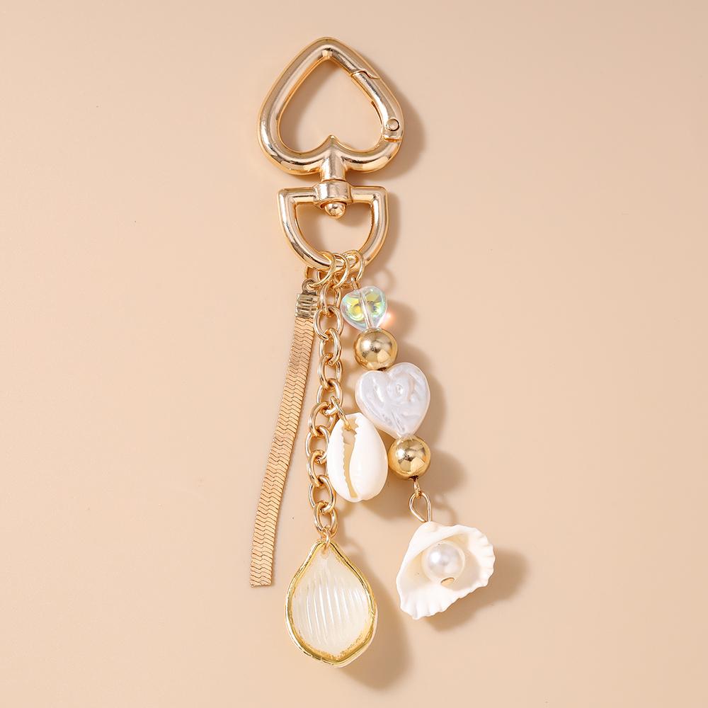 

Fashion Pearl Conch Shell Keychain Women Girls Key Ring Pendant for Handbag Decor DIY Key Chain Jewelry Gift