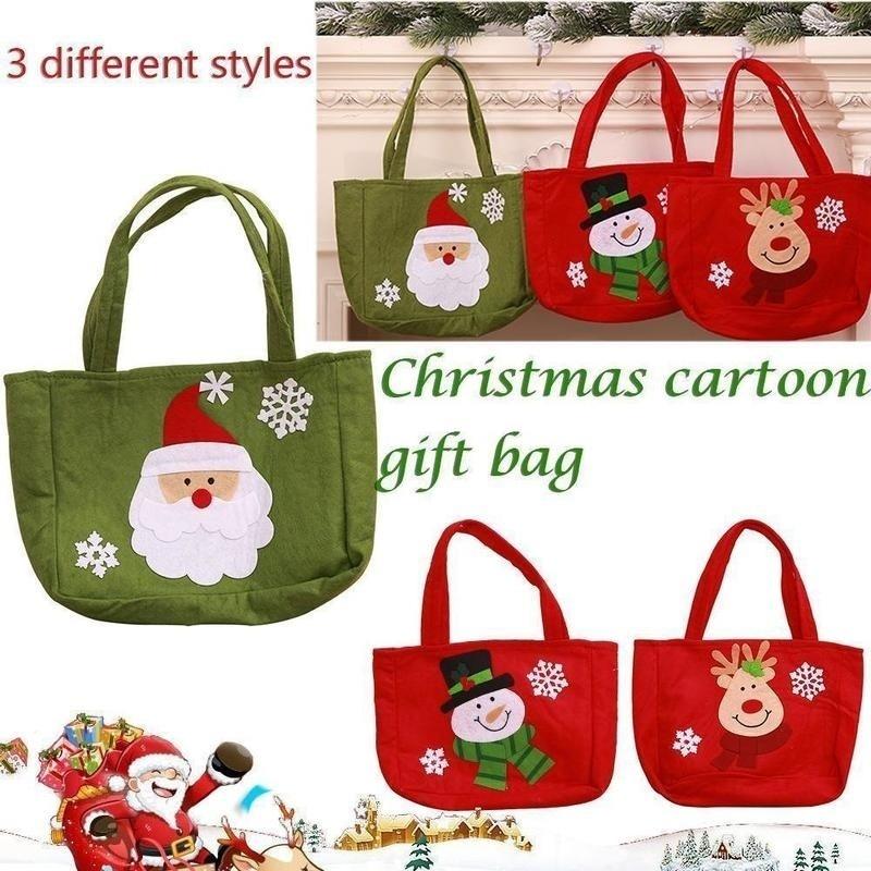 Cute Santa Claus Snowman Candy Gift Bags Cookie Packaging Bags Party Handbag Merry Christmas Storage Package