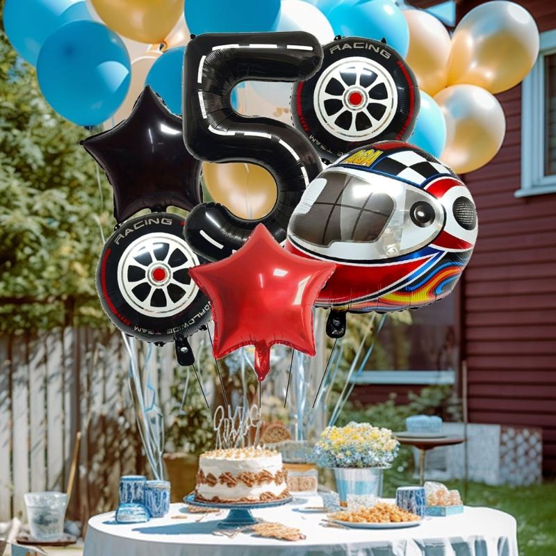 High Quality 40 Inch Aluminum Foil Racing Balloon Set with Sturdy Portable Construction Ideal for Indoor Outdoors Party Use