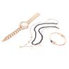 Women Jewelry Set Watch Bracelet Necklace Wife Girlfriend Anniversary Birthday Gift Rose Gold