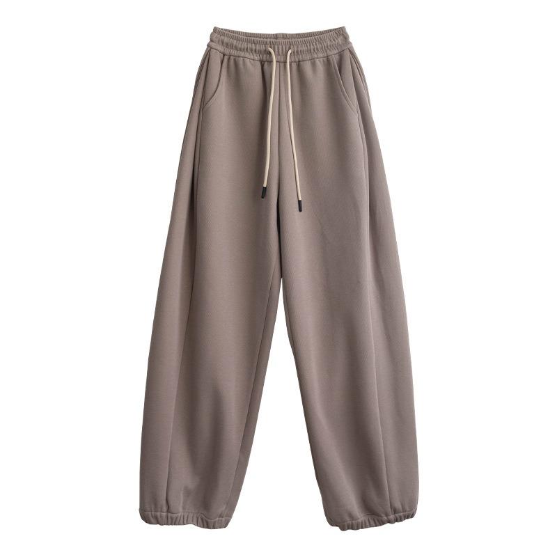 Sweatpants Women's Autumn New Tied Feet Drawstring High Waist Narrow Version Loose Casual Wide Leg Guard Pants