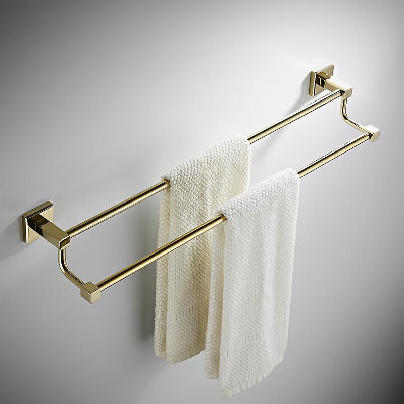 

Gold Double Rod Wall-Mounted Towel Rack