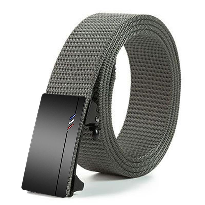 Men'S Toothless Automatic Buckle Woven Canvas Belt Belt Casual Nylon Tactical Pants Belt Military Training Outdoor Belt