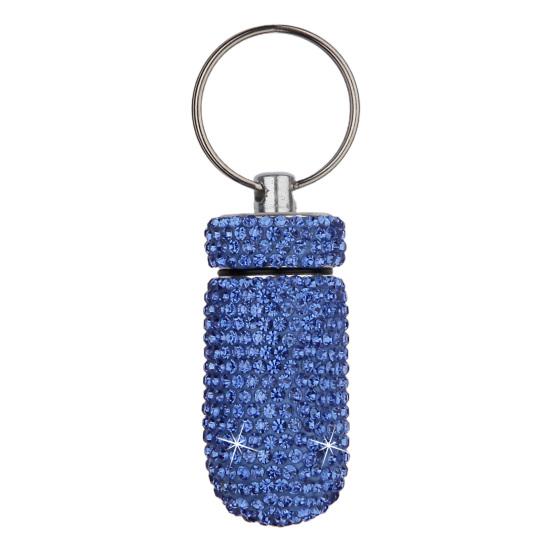 Medizin-Organizer-Flasche, funkelnde, humanisierte, feine Verarbeitung, volles Strass-Fläschchen aus Aluminiumlegierung zum Wandern