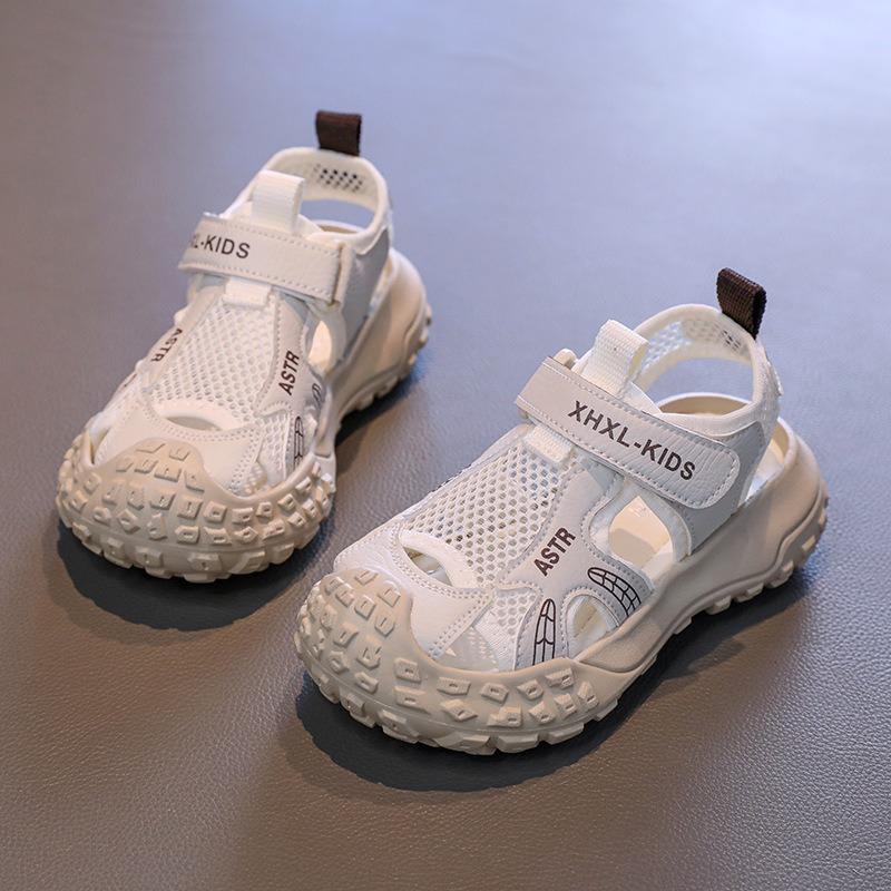Children's Breathable Mesh Sport Sandals Girls' Casual Sneakers, Anti-Kick Closed-Toe Shoes for Toddlers & Youth