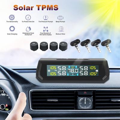 Universal Digital LCD Display In Car Temperature Display Auto Security Alarm Systems Car Tire Pressure Monitoring System USB / Solar TPMS