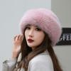 Imitation Fur Plush Beret Hat Fluffy Ear Protection Hat Casual Wool Painter Hat  Winter
