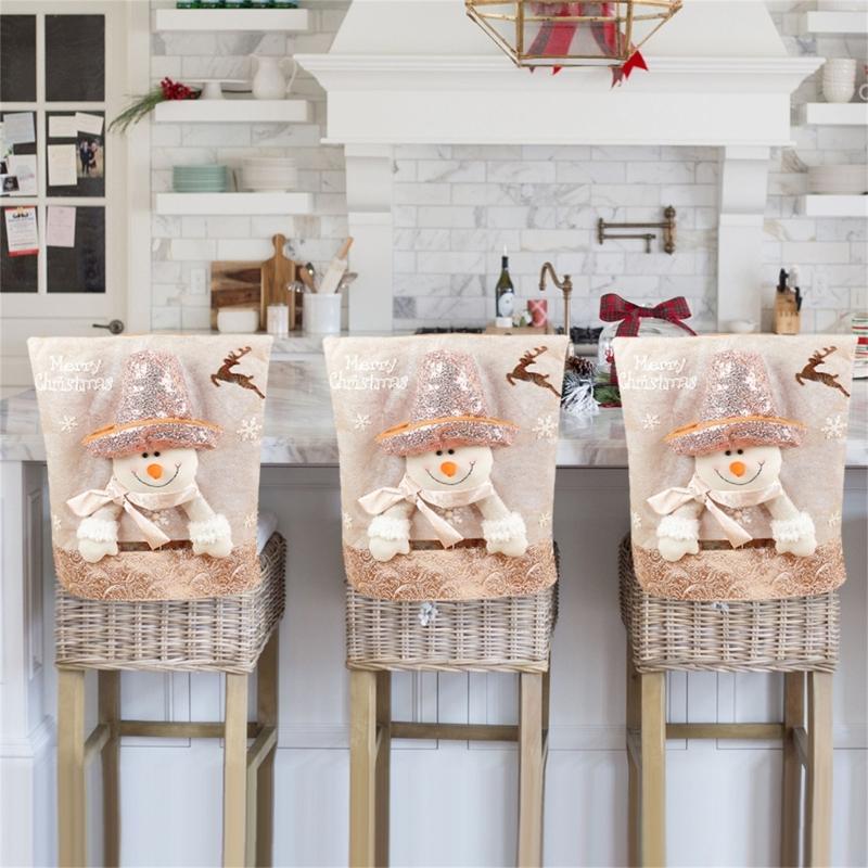 Christmas Chair Slipcovers in Santa Hat Chair Cover for Holiday Festivitys Dropshipping