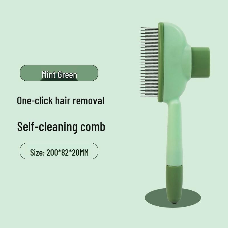 Pet De-shedding Comb for Cats & Dogs with One-Click Fur Release.