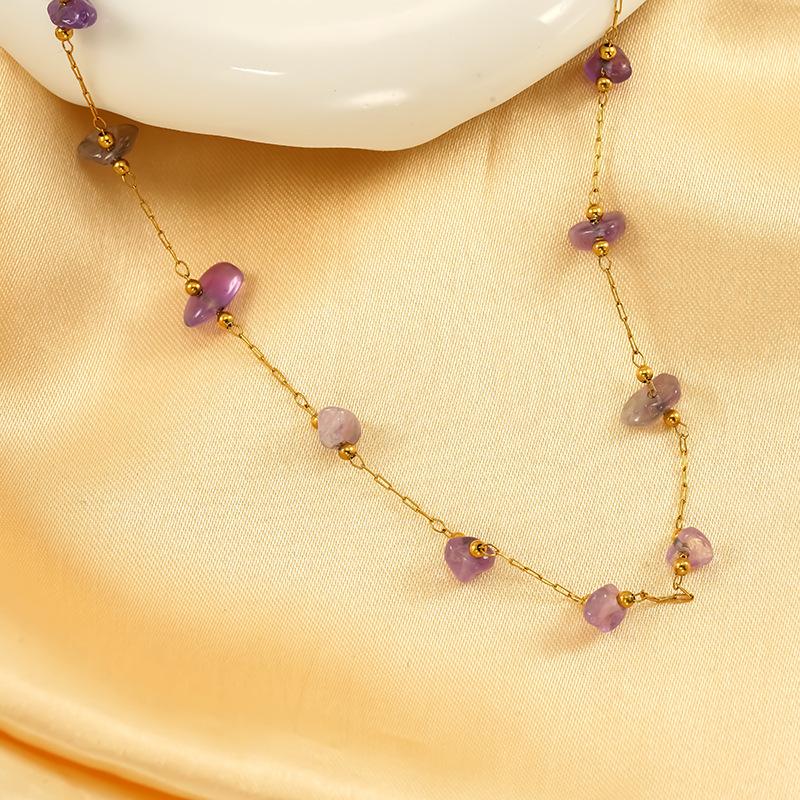 Halskette aus Edelstahl mit glasierten Perlen und Kristallen, süße türkisfarbene Natursteinkette, Persönlichkeit, hochwertige Schlüsselbeinkette