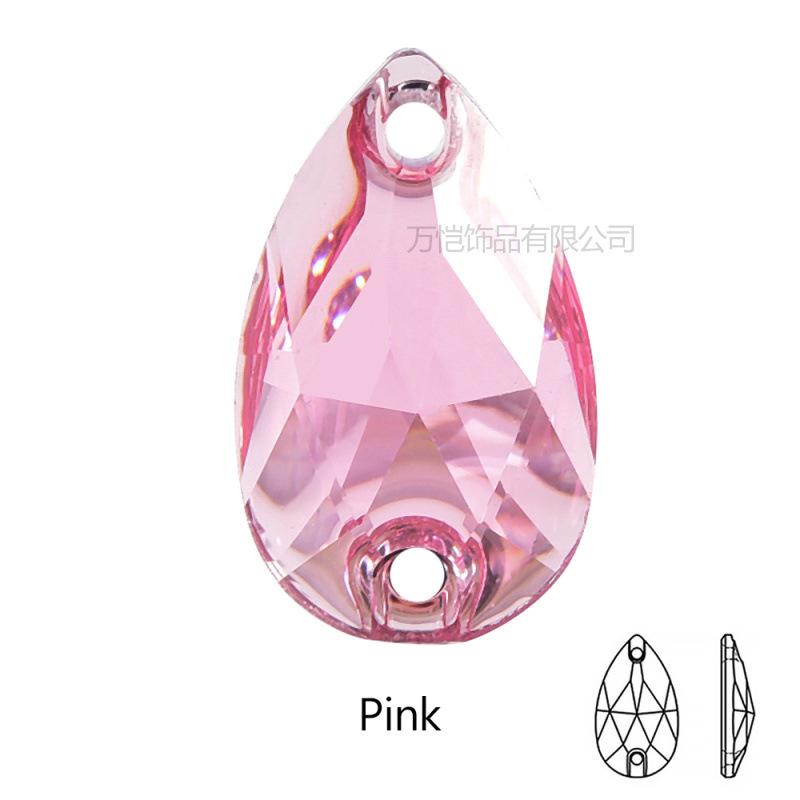 Resin Water Drop Flat Bottom Hand Sewn Drill, Silver Plated Bottom Double Hole Hand Sewn Flat Buckle Diy Clothing Luggage Accessories