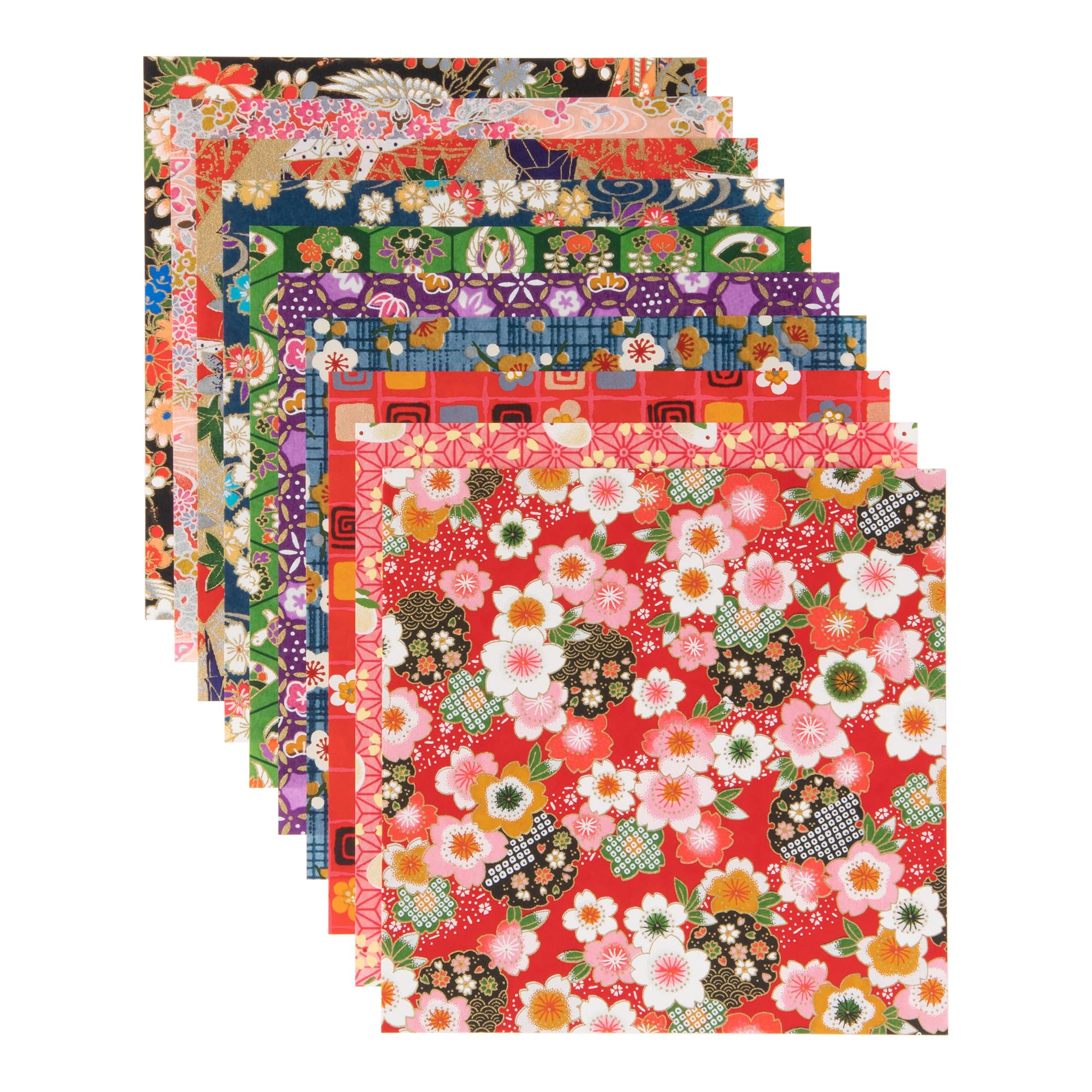 

Kawasumi Washi Special Kyoto Yuzen Washi Chiyogami Various 10 Patterns Hand-Dyed Paper, 15cm, Patterns,