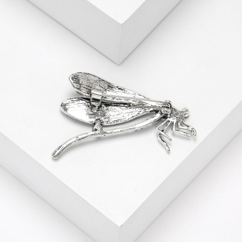 Exquisite Alloy Dragonflies Brooch Featuring Rhinestones Fashion Elegant Brooch Alloy Texture for Adding Sophistication