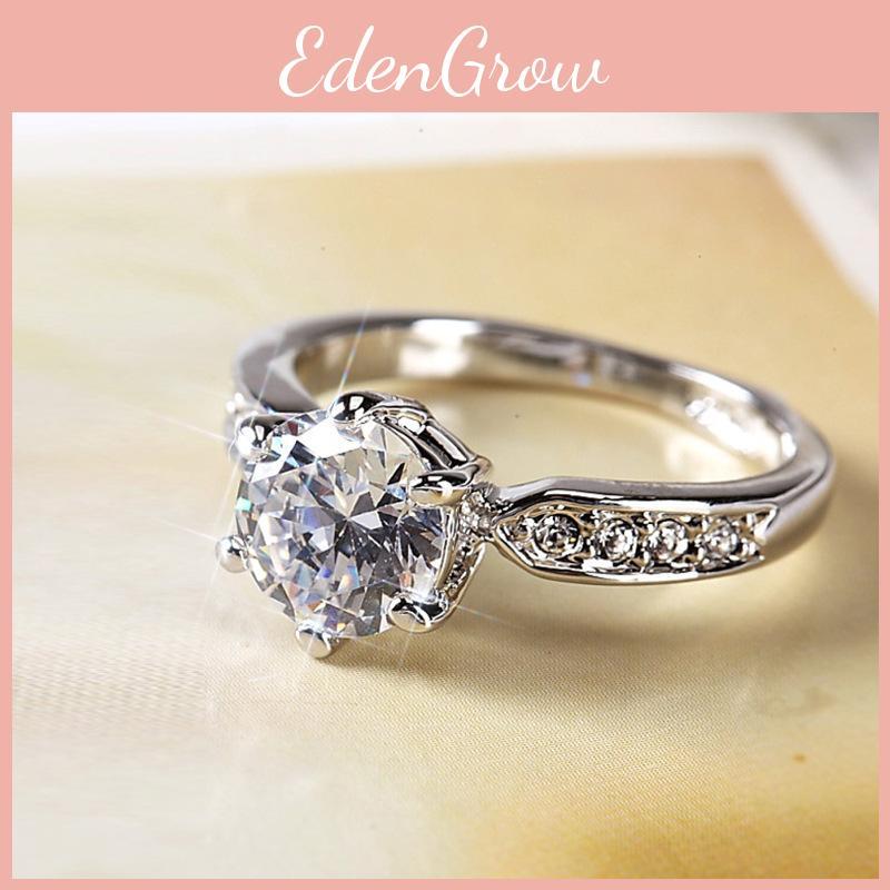 Damen Elegant Geometrisch Weißkupfer Ring Diamant Hochzeiten Verlobungen
