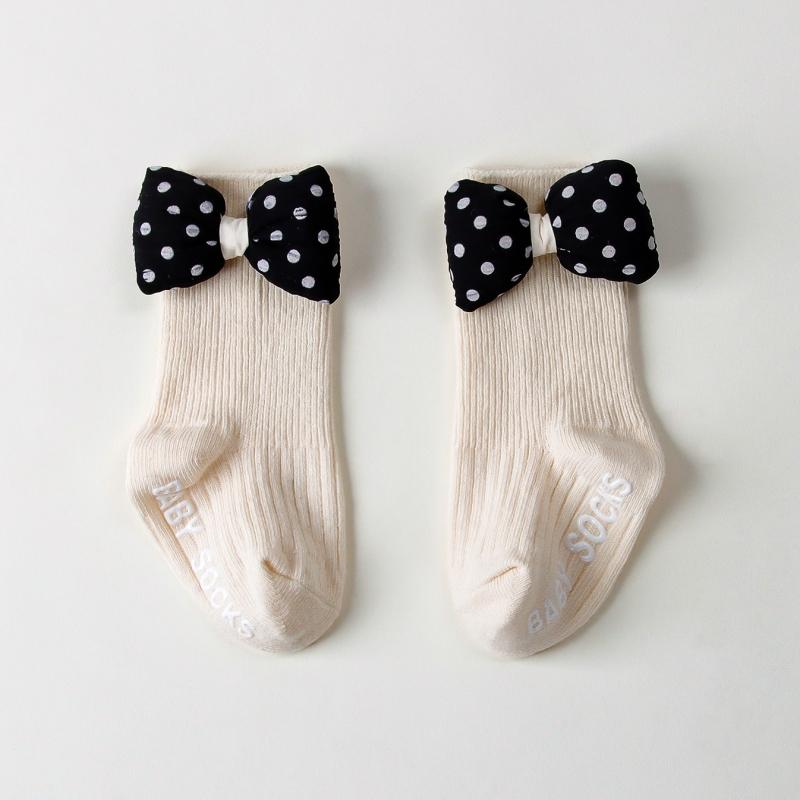 Korean Cute 3D Bow Baby Girls Socks Spring Autumn Soft Cotton Floor Socks Infant Kids First Walkers Newborn Socks