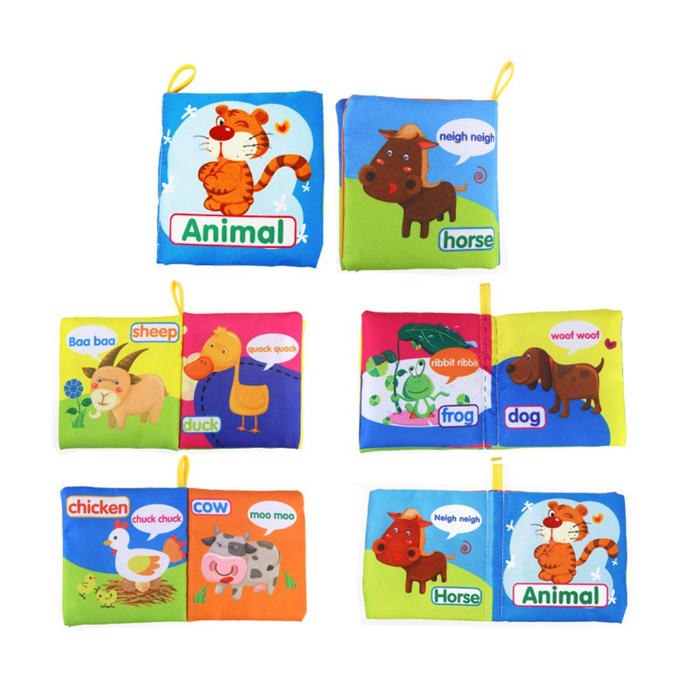Early Education Toy English Palm Book Animal Digital Shape Recognition Green Cloth Book Gift