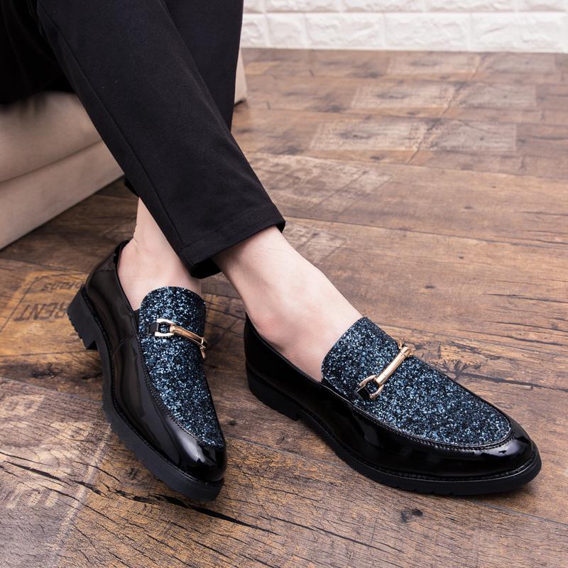 Leder Herren Freizeitschuhe Luxusmarke Herren Slipper 2024 Herren Glänzende Friseurschuhe Stilvolle Klassische Herrenschuhe für Hochzeit