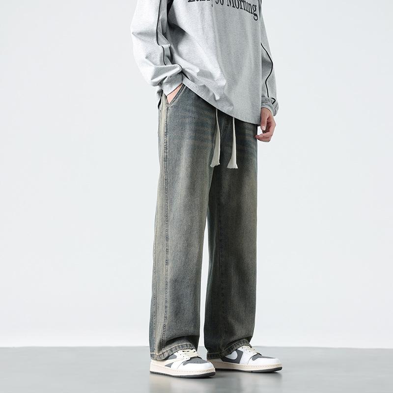 American Retro Jeans Men's Spring New Style Old Loose Straight Pants