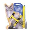 High Quality Eco-Friendly Nylon Plaid Cat Leash Set and Chest Harness with Fur Decoration Buckle Closure for Outdoor Walking