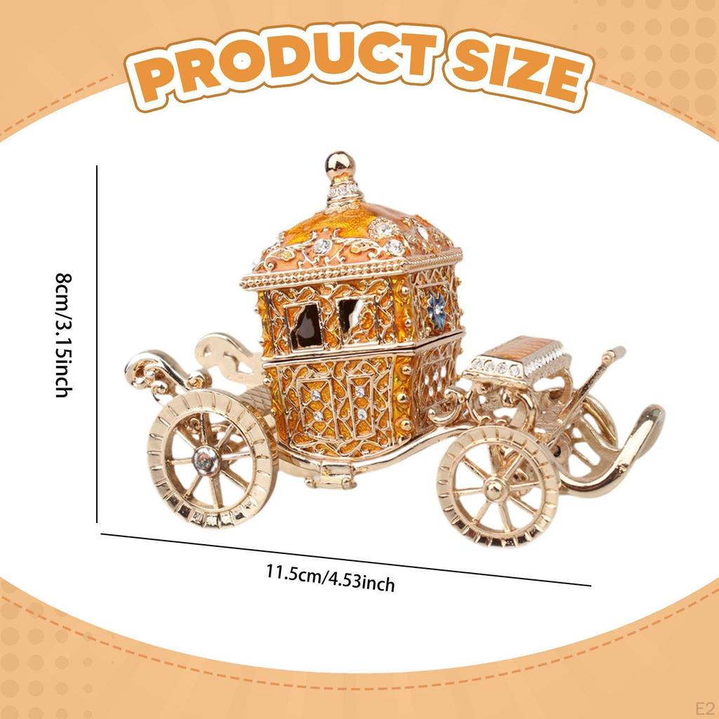 Carriage Jewelry Box Decor Holder Keepsake Organizer for Dresser Anniversaries Desktop