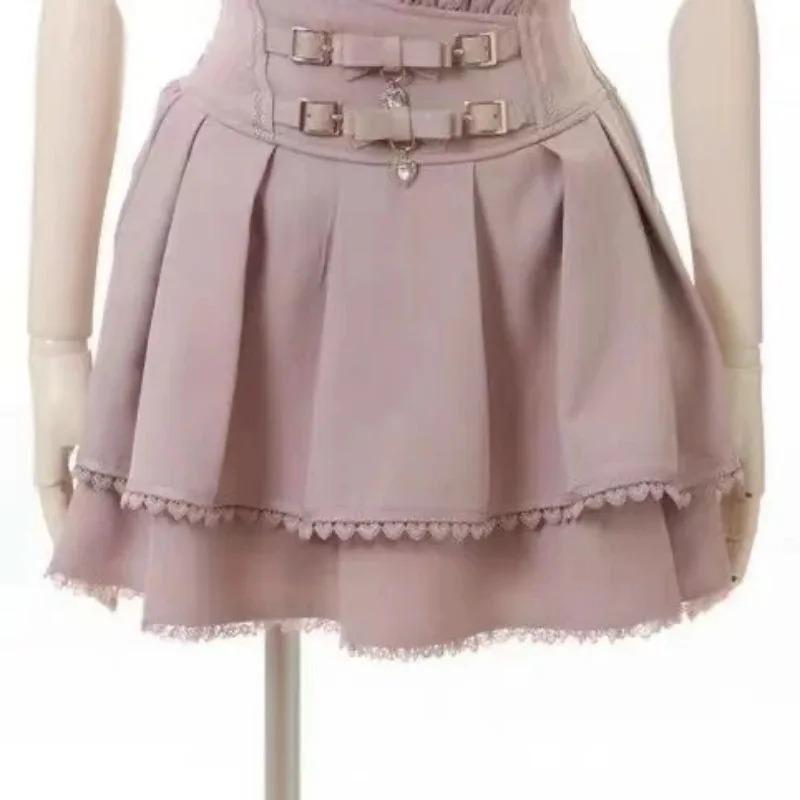 Cute Lace Bow Lolita Shirts Women Japanese Y2K Puff Long Sleeve Slim Fit Blouse Subcultural Matching Clothing