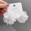 Elegant Gold Large Flower Petal Hook Earrings For Women Girls Wedding Party Dangle Jewelry