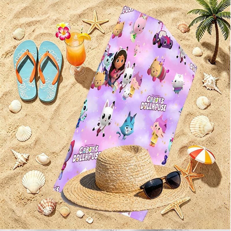 Gabby's Puppenhaus Strandtuch mit Aufdruck, Vielseitiges Leichtes Saugfähiges Strandtuch für Pool, Surfen, Yoga, Badezimmer, Perfektes Geburtstags- oder Urlaubsgeschenk