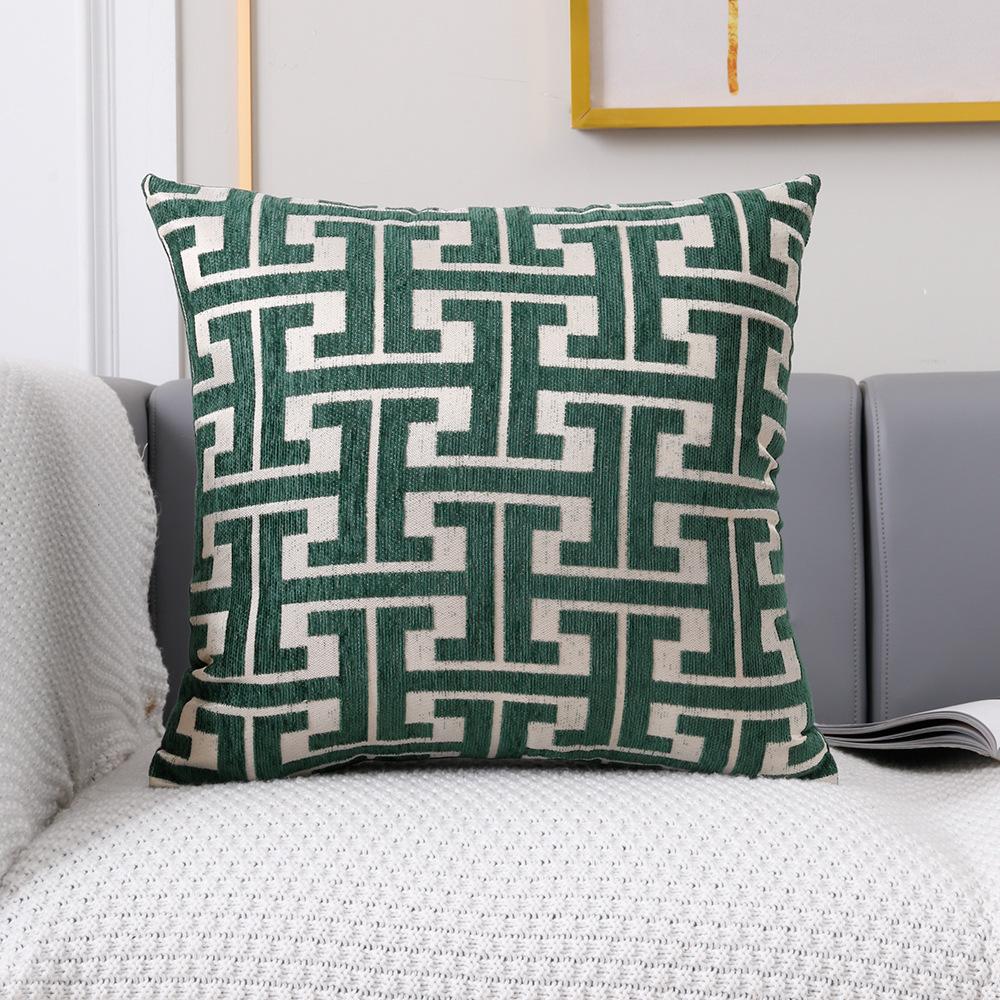 100%Polyester Jacquard Pillowcase Geometric Patterned Sofa Lumbar Pillow Covers For Spring, Summer, Autumn, And Winter Seasons