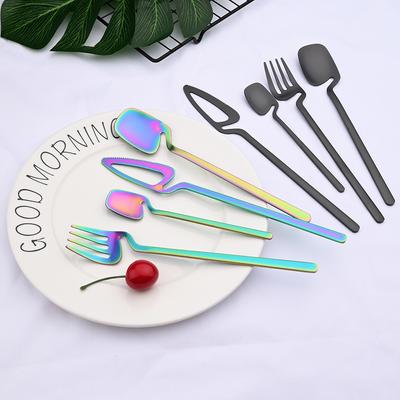 16Pcs Schwarz Besteck Set Messer Dessert Gabeln Löffel Geschirr Set 304 Edelstahl Geschirr Set Home Küche Besteck Set