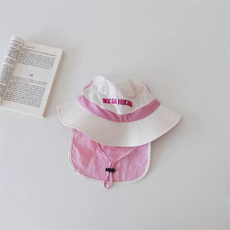 Children's Unisex Wide Brim Sun Hat with Shawl - Spring & Summer Korean Style